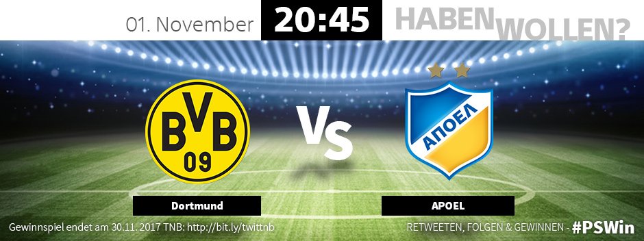 PlayStationDE's tweet photo. Retweetet &amp; gewinnt vielleicht: Wir schicken euch zu #BVB VS #APOEL! #Gewinnspiel VIP-Tix + Tix. https://t.co/dBO7gexjK0