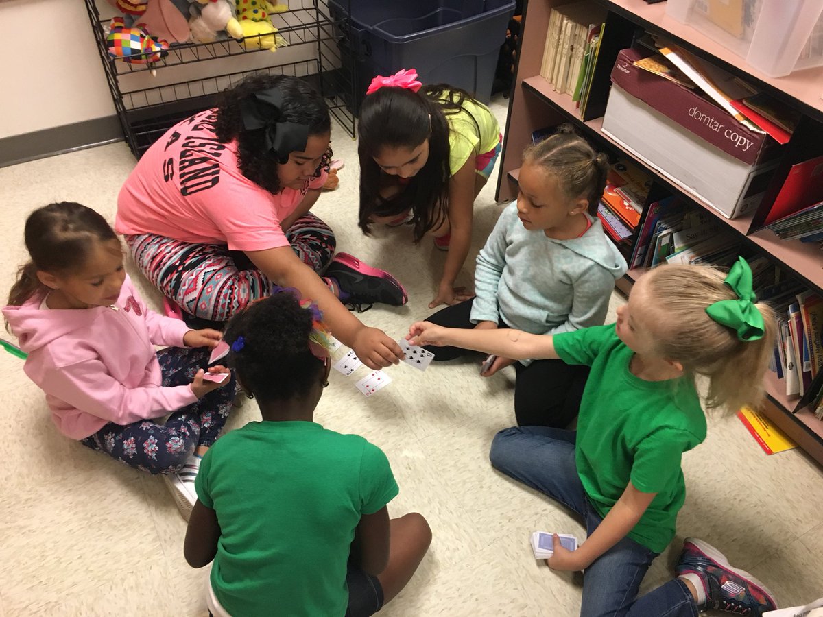 kindermasterson's tweet photo. 3rd graders came to Kindergarten to play battle.  Numbers are sooo much fun!  #IChooseBrenham #AltonHeroes #Kindergartenfun https://t.co/qBdyDJdLAV