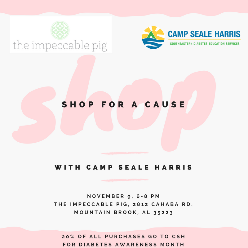 campsealeharris's tweet photo. Birmingham area - want to do some early shopping for the holidays? Shop for a cause at The Impeccable Pig on Thursday, Nov. 9 #T1D #CSH2017 https://t.co/lp1UDHjzGD