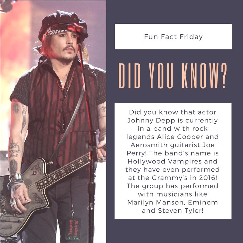 Granata_Music's tweet photo. Did you know Johnny Depp was a rockstar? #music #funfactfriday #musicfunfact #guitar #rockstar #hollywoodvampires #johnnydepp https://t.co/ID4Cz0EUeA