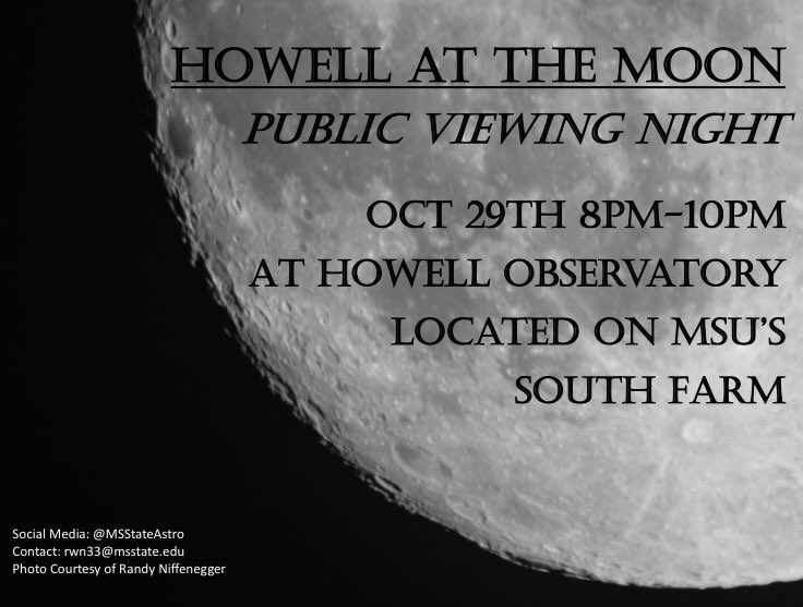Public viewing night this Sunday at Howell Observatory on South Farm.