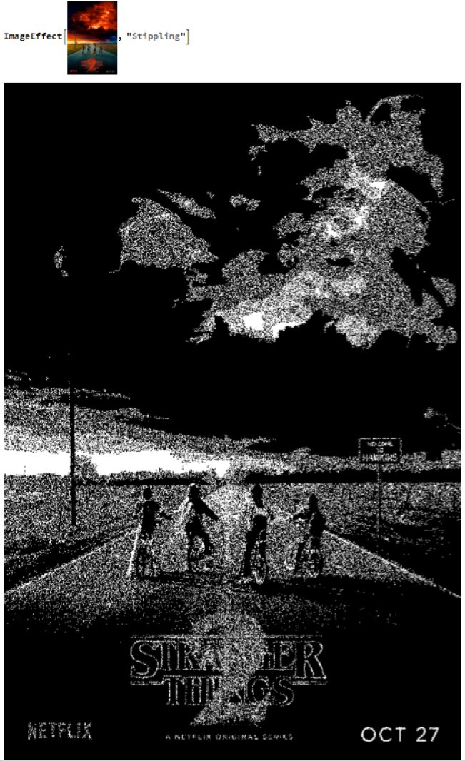 MathematicaTip's tweet image. Apply a stippling effect to an image: wolfr.am/lBjZElSw
#WolfLangTips #MathematicaTips #ImageEffect #StrangerThings @Stranger_Things