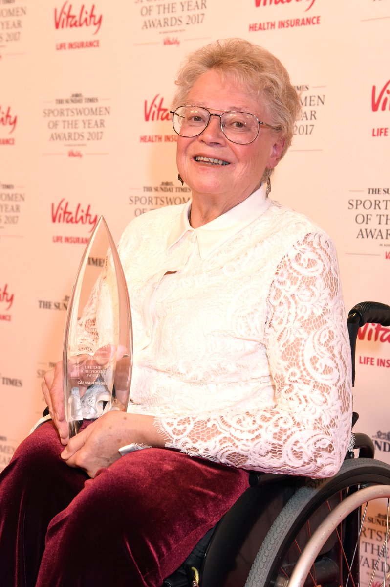 ParalympicsGB's tweet photo. Our very own Caz Walton received the #SWOTY2017 lifetime achievement award last night. 

Read her amazing story 👉 https://t.co/EpiQqyCqJc https://t.co/8Udlp2rnOE