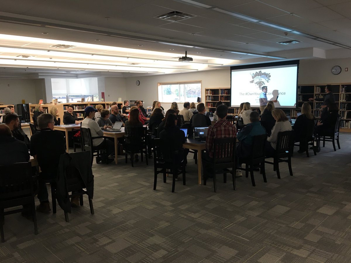 BowmanvilleHS's tweet photo. @BowmanvilleHS staff learning about #OwnYourEd this morning. @wordsintobirds @OwnYourEd @kprschools https://t.co/GWRqXd2Axr