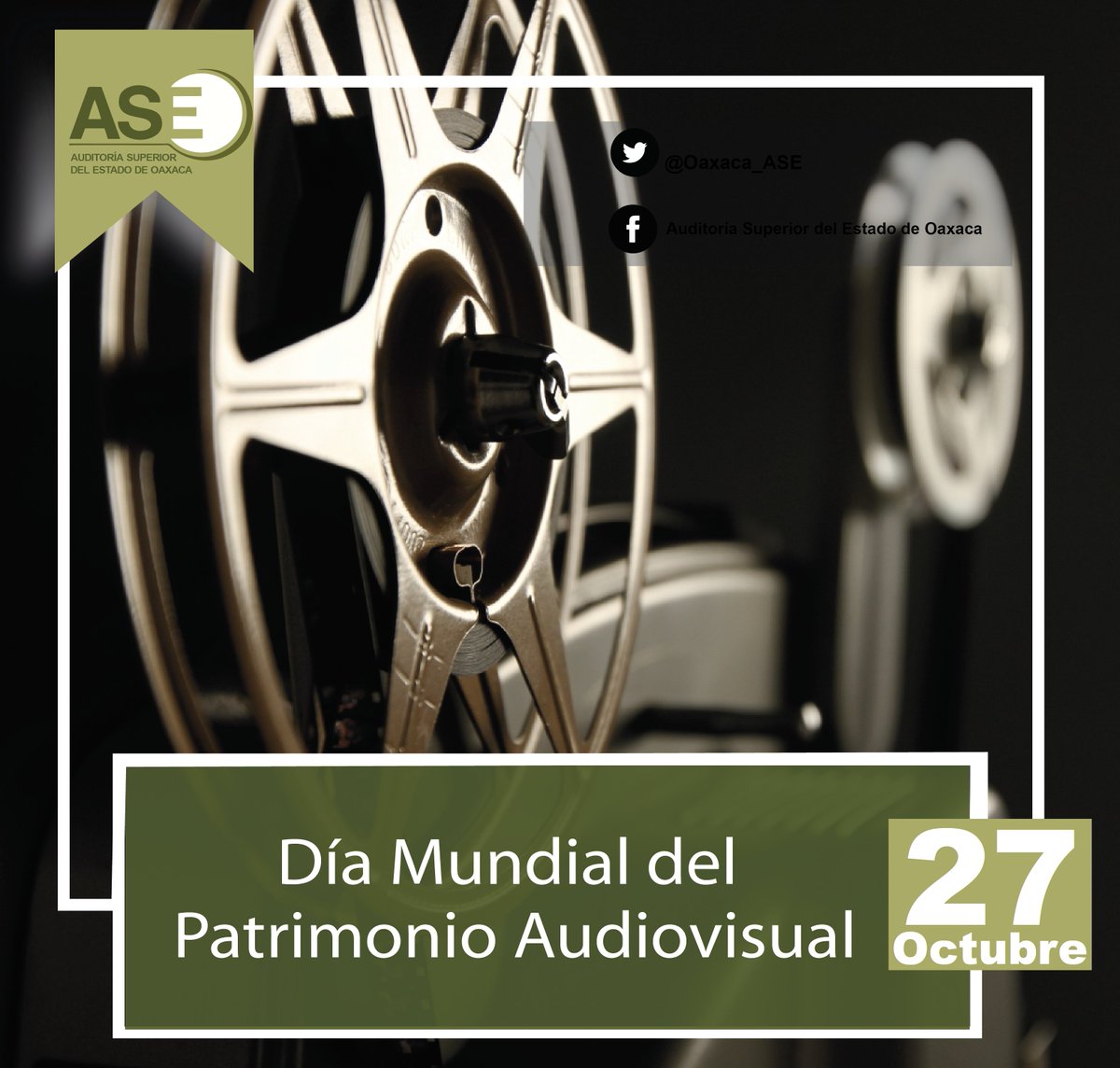 Oaxaca_ASE's tweet photo. #Efemérides | 27 de Octubre, Día Mundial del Patrimonio Audiovisual. https://t.co/SY6lt40HY0