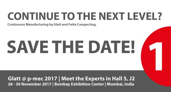 glatt_group's tweet photo. Continue to the next level? Meet the experts in Hall 5, Stand J2 at P-MEC in India! #CPhIWW #CPhI2017 #CPhI #continuous #Manufacturing https://t.co/JREVvmga4X