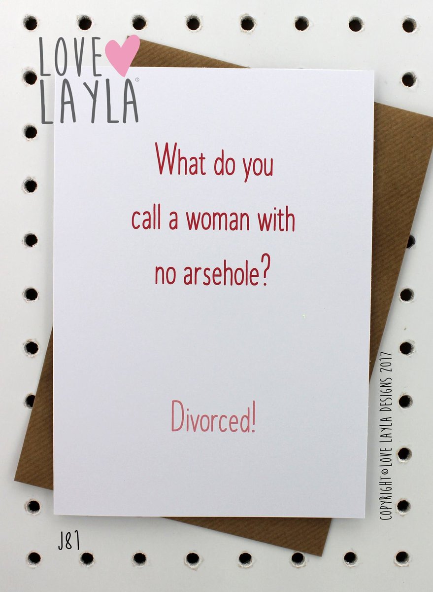LoveLaylaDesign's tweet photo. DIVORCED #lovelayla #funny #funnycard #greetingscard #showusyourlove #divorced #breakupcards #divorceards https://t.co/xijgmmqEl0