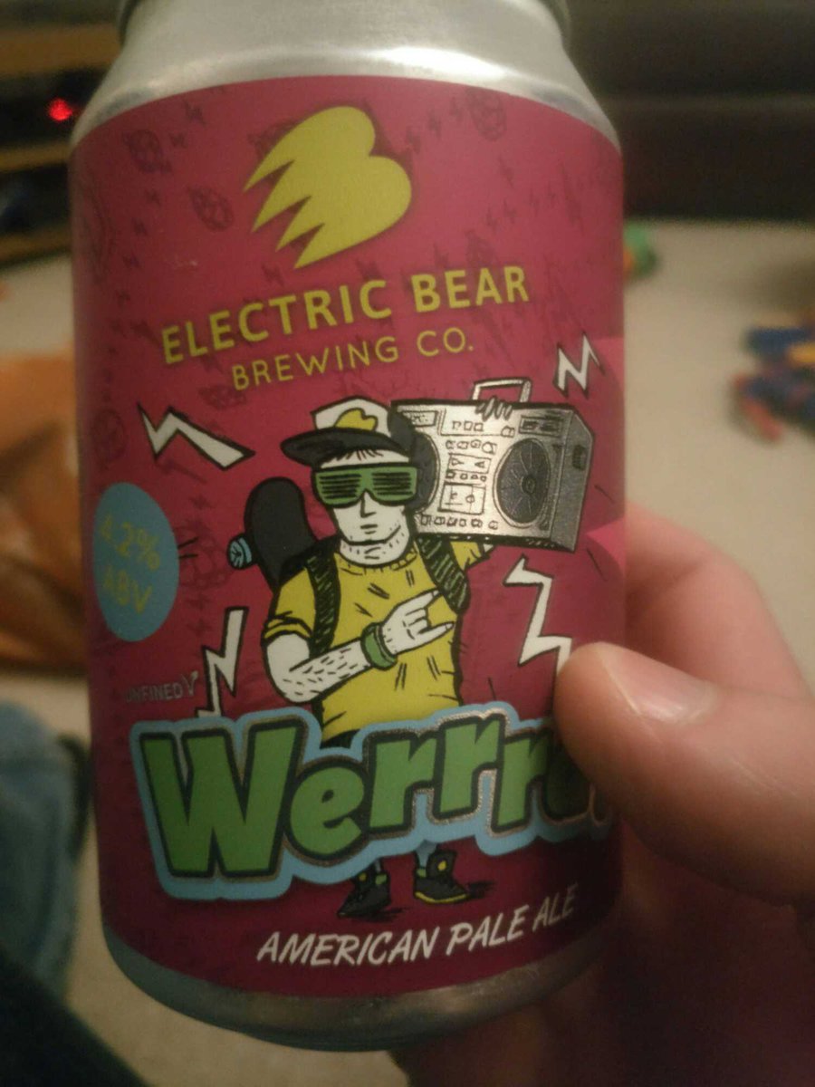 BeersIHaveDrunk's tweet photo. After a hard day making beer, it's time to drink some! This #Werrrd from @ElectricBearUK is a bit of alright! I sense a review brewing... https://t.co/vxoxPIioGZ