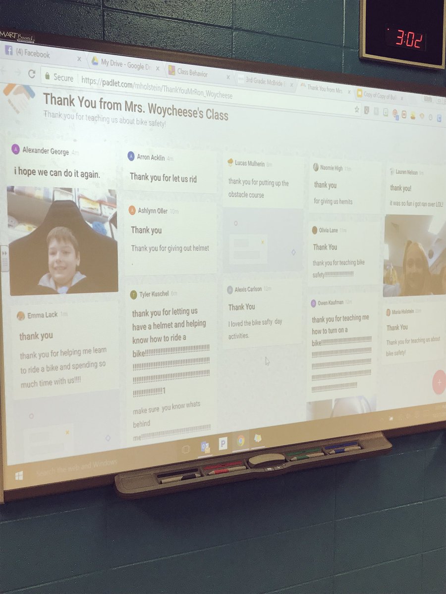 MrsHolstein1's tweet photo. Love how @padlet makes whole class Thank You notes a breeze!! @McBrideMtnLions #mcbridejourney @officialSPS https://t.co/7lM9dFDkAX
