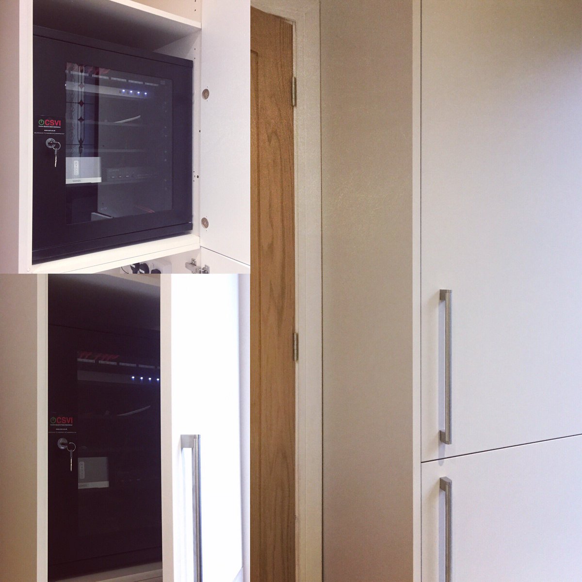 csviuk's tweet photo. Hidden Home communications cabinet, ready for @SkyUK 4K, @AmazonUK 4K FTV &amp; @sony 4K Bluray. @HDanywhere @Sonos @homeautomation @LiveInstall https://t.co/e12xQXBQ7x
