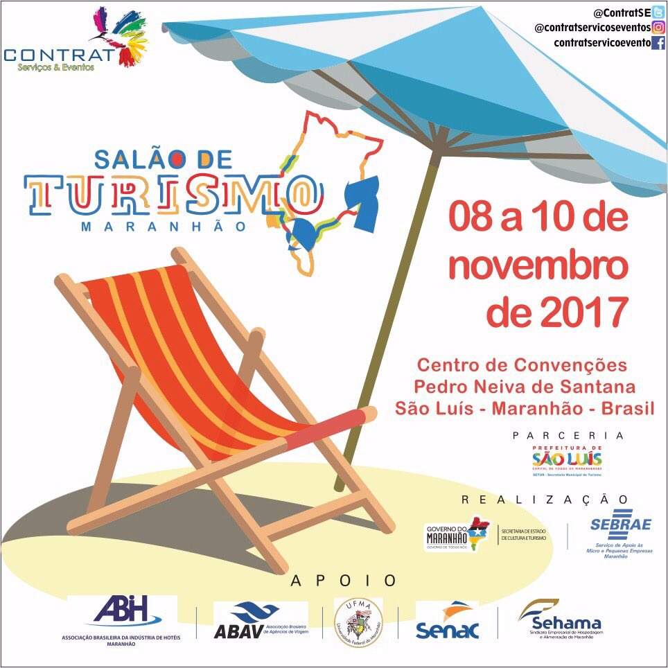 ContratSE's tweet image. #SalãoDeTurismo
De 8 à 10 de Novembro!
Centro de convenções Pedro Neiva de Santana - Multicenter Sebrae - Cohafuma