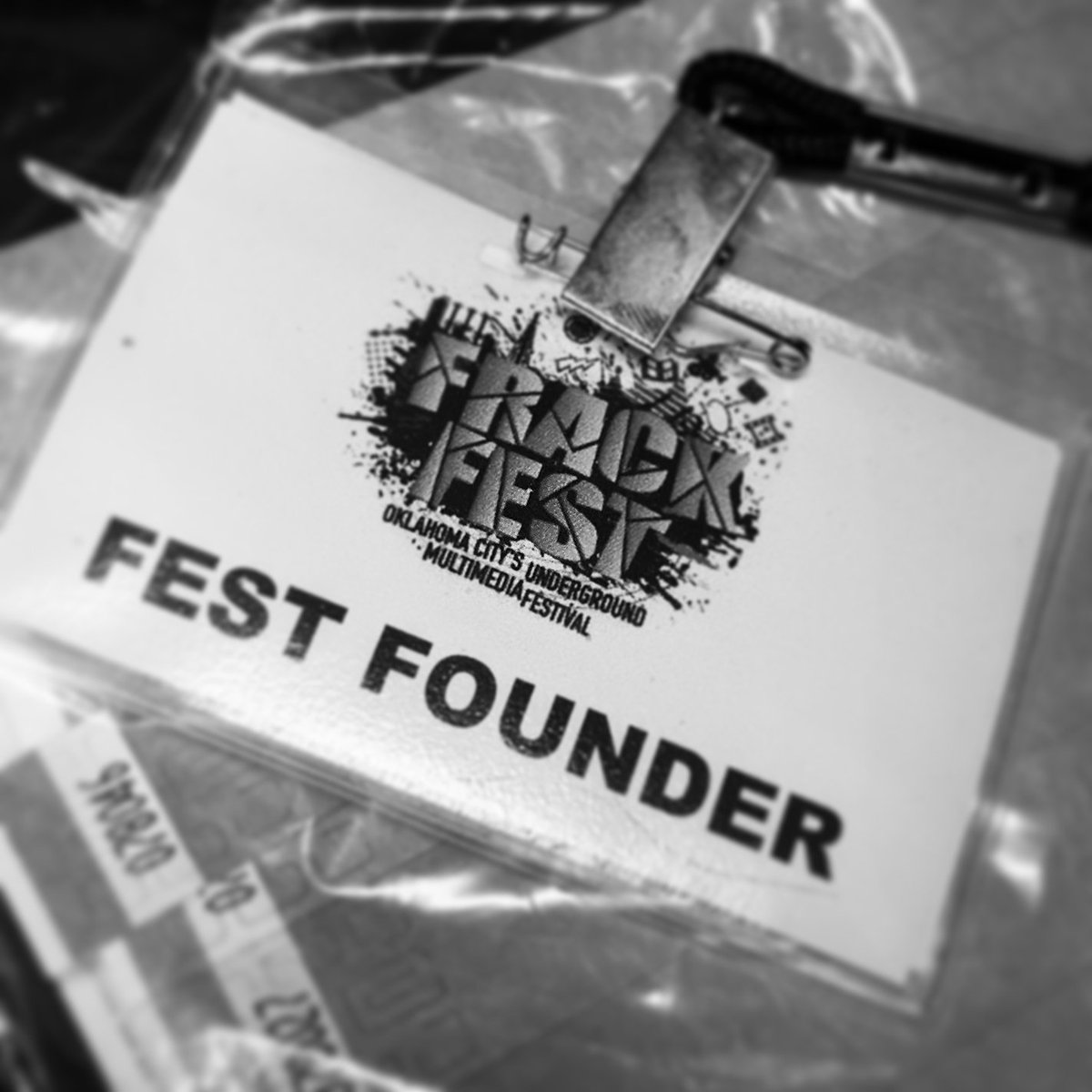 Putting the badges and left-over supplies in storage until next year. #frackfest #filmmaking #filmfestival #filmrowokc #theparamountokc