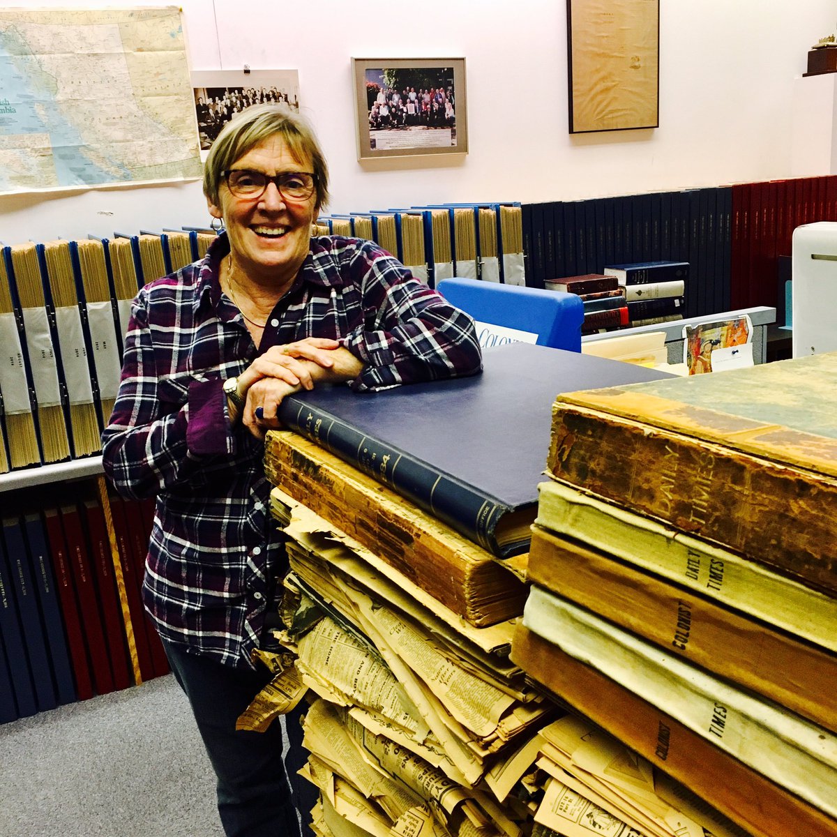 Our super librarian Deirdre Castle is celebrating 30 years at the <a href="/timescolonist/">Times Colonist</a> today! #librariansrock