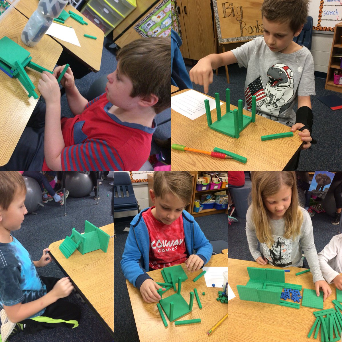 MrsFranks3rd's tweet photo. Critical thinking with place value! Build a structure using place value blocks. #Conwayleaders #c5w #powerinchoice https://t.co/5sWnSzv8aN
