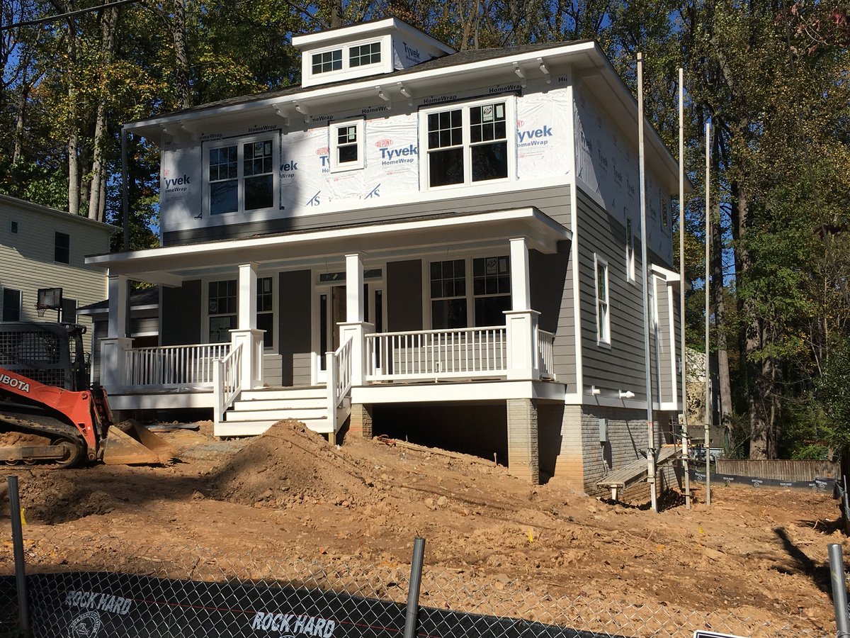A 3/4 view of 1304 Tracy Place in Falls Church City-expected completion in 70 Days! This one is UNDER CONTRACT...
