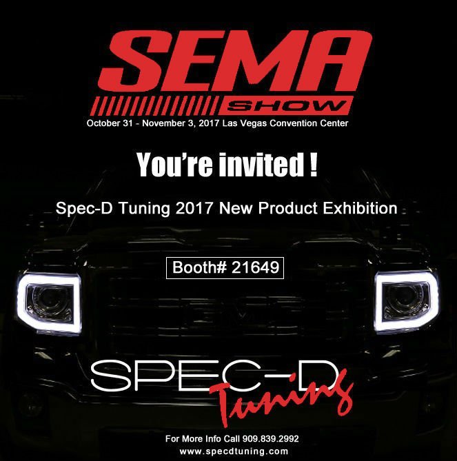 K2motor's tweet photo. Who's heading out to SEMA!?
Be sure to visit the Spec-D Tuning booth!
#sema2017 #sema #semashow #led
#carlighting #haloheadlights #drllights https://t.co/QoTV557sC9