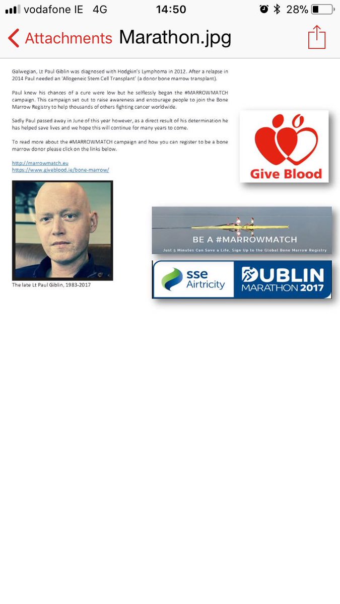 kevburke3's tweet photo. Doing Dublin marathon on Sunday for this cause , please encourage everyone to give blood and register for #marrowmatch https://t.co/tZT1zKBukX