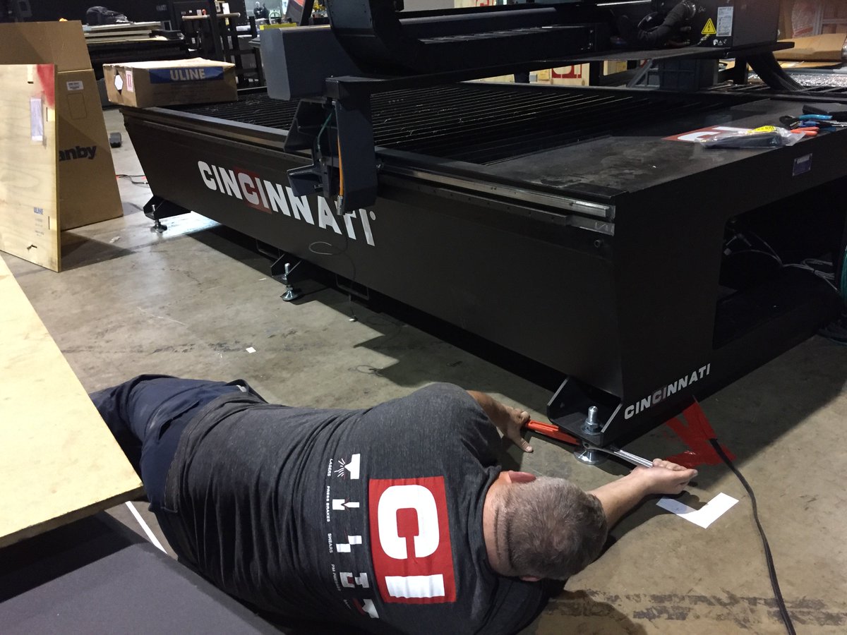 CINCINNATI_INC's tweet photo. One by one the machines are getting set up! Stop by our booth A4014 during #Fabtech and see live demos! #highpoweredlaser #newplasma https://t.co/7JRFXfrNyE