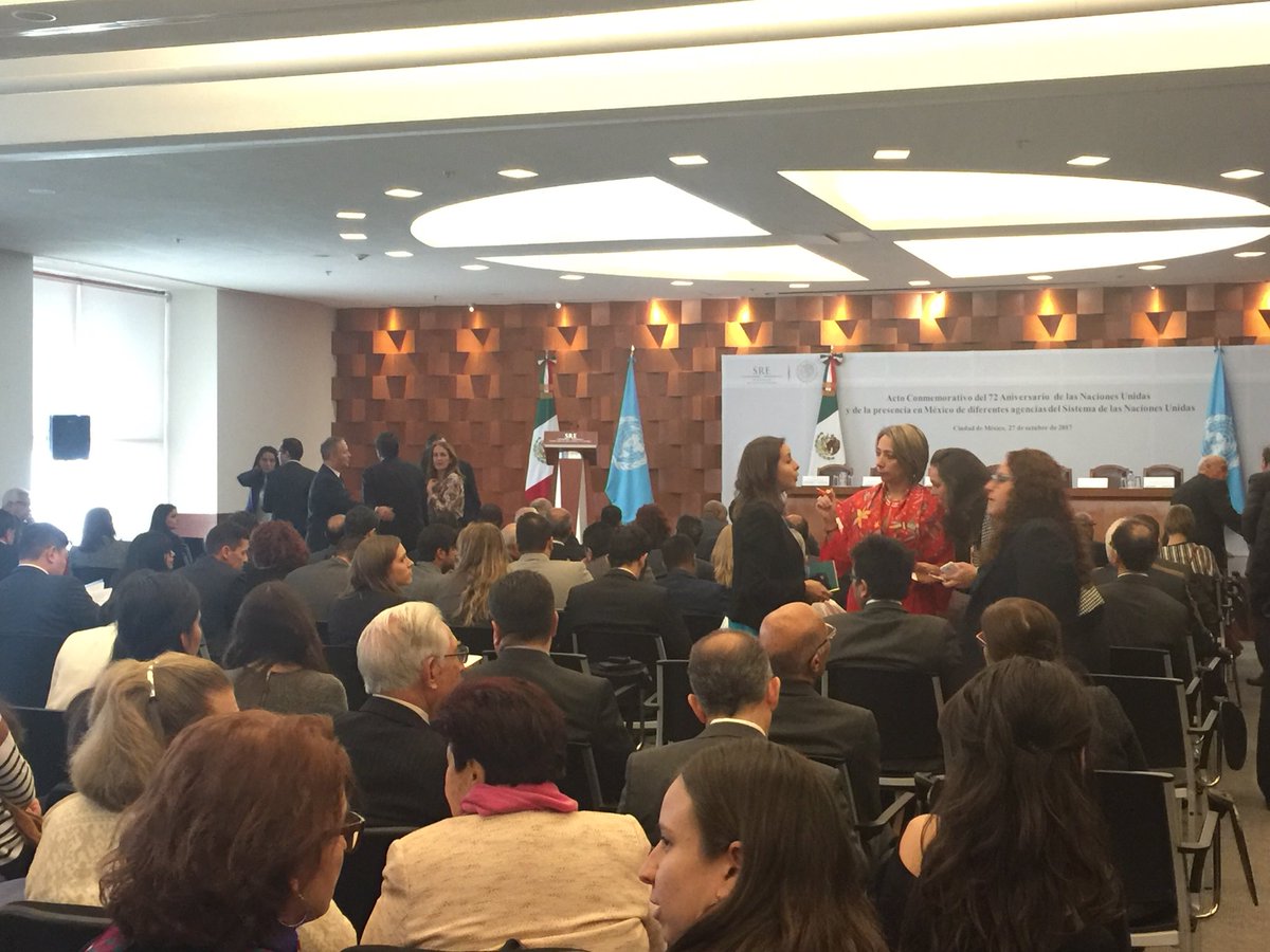 CINUmexico's tweet photo. Hoy conmemoramos los 72 años de las Naciones Unidas y los 70 años en México, todo listo para iniciar  @SRE_mx https://t.co/SqKAvLaNgw