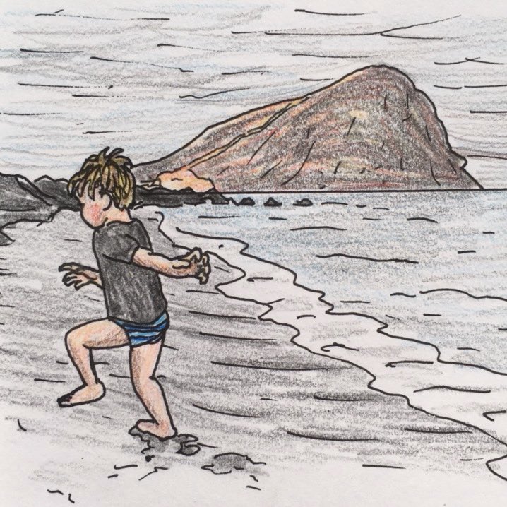 Sam_Art_Design's tweet photo. Running away from the surf. Playa de la Tejita, Tenerife. #Artwork #165. #illustration #ink #pencil https://t.co/aqUYgX2UWF