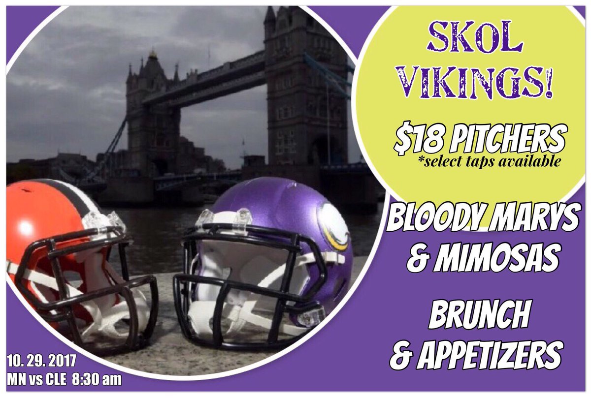 JOIN US SUNDAY TO CHEER ON THE VIKINGS ACROSS THE POND. DOORS OPEN AT 8am