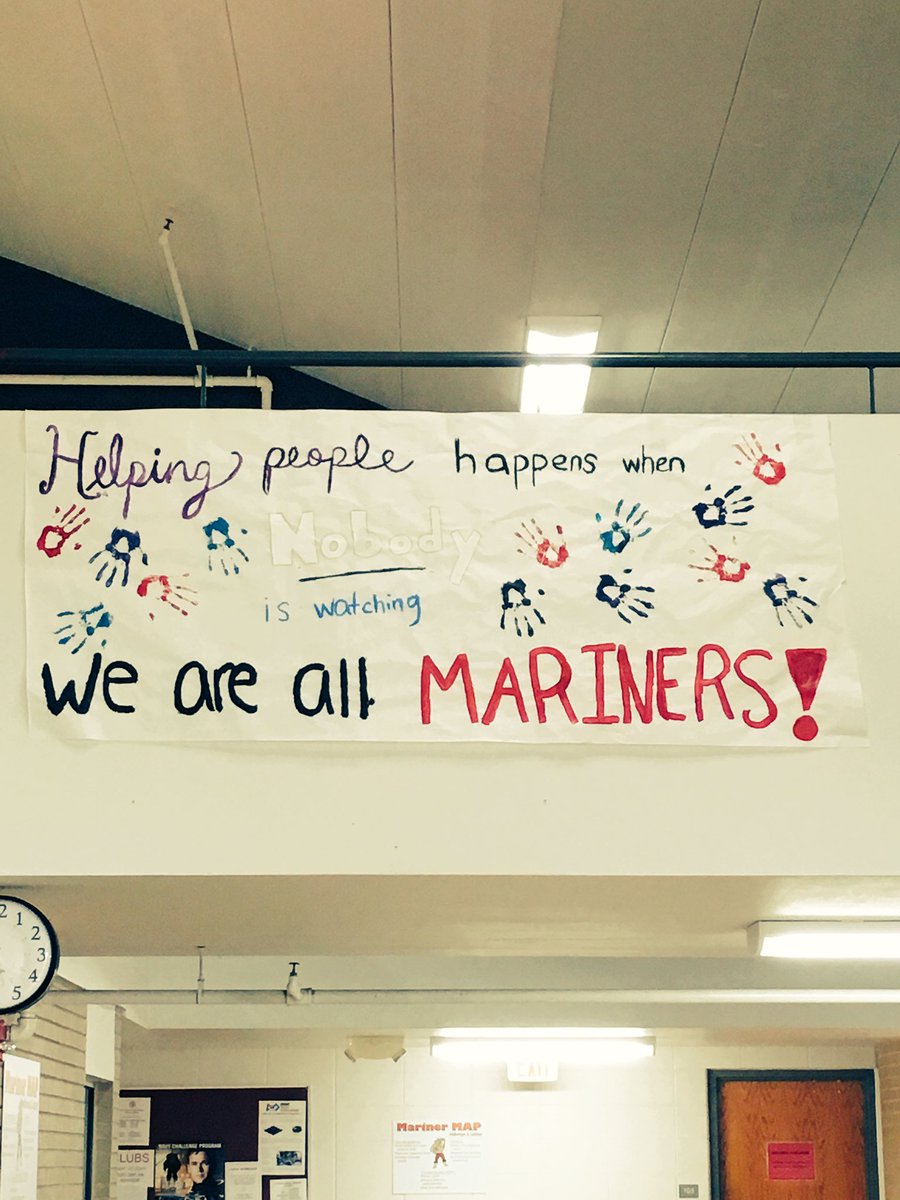 SFHS_Principal's tweet photo. Great work by our student leadership group. We are all Mariners! https://t.co/ZKCtYZZPn4