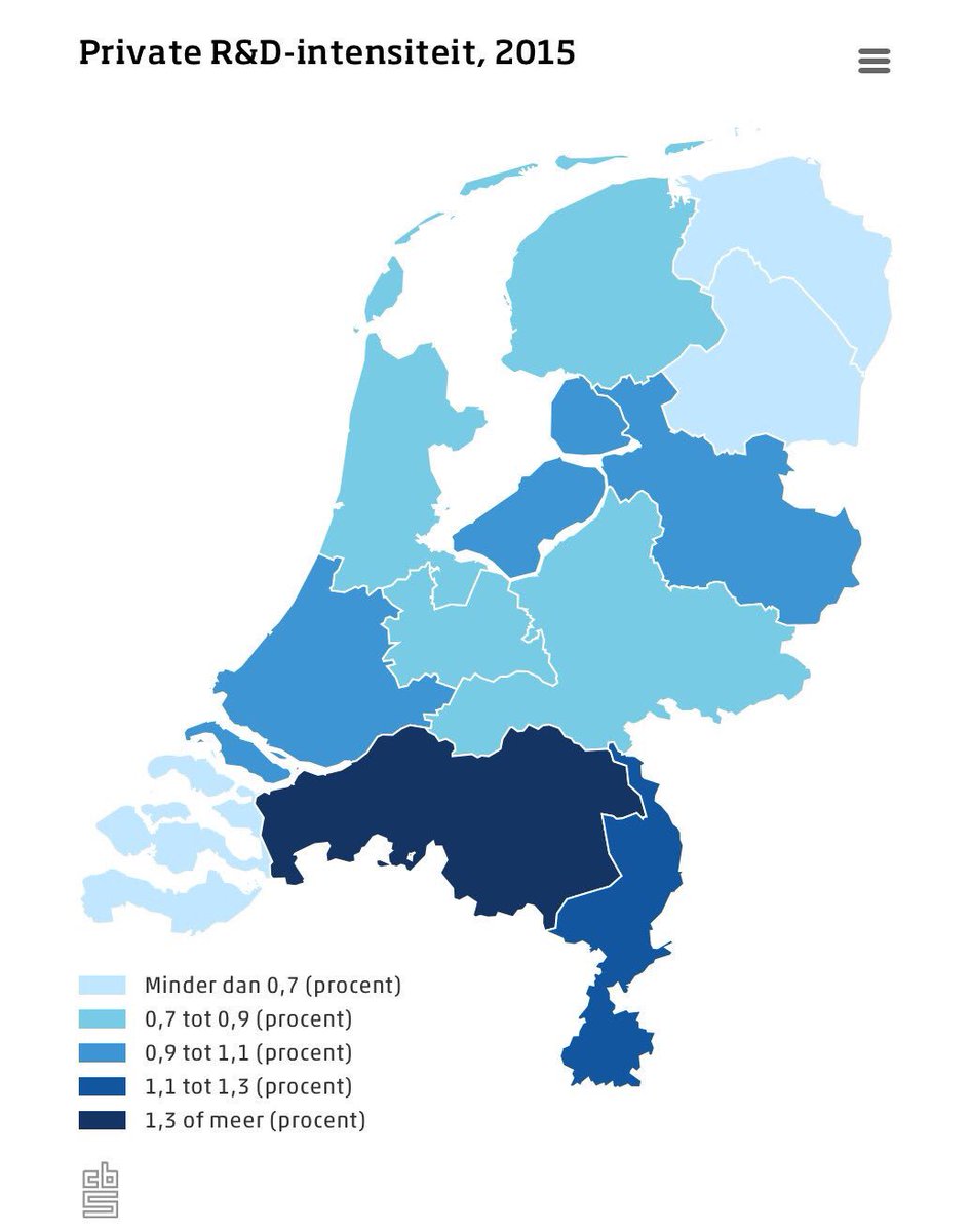 <a href="/Brabant/">Provincie Noord-Brabant</a> op 1 en <a href="/limburg/">Provincie Limburg</a> op 2 in 2015 qua private R&amp;D investeringen.Met <a href="/Brainport_ehv/">BRAINPORT EHV</a> en <a href="/Brightlandsnl/">Brightlands</a> agenda zal de positie versterken!