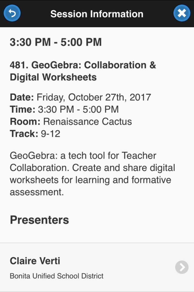 duanehabecker's tweet image. Oh yeah...definitely going to this one to top off my day! #cmcmath @geogebra #ggbStrong