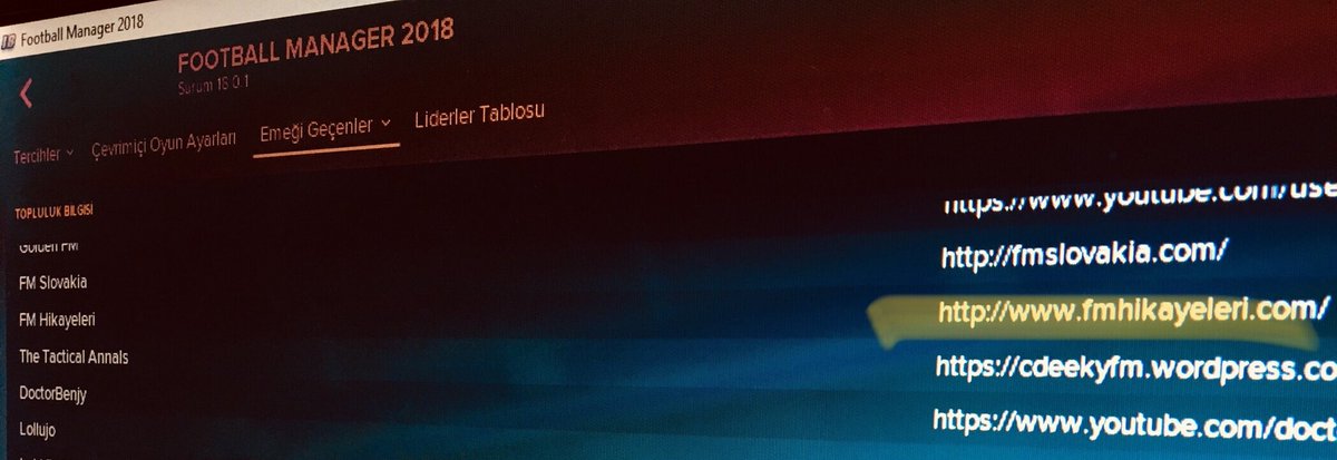 Football Manager 2018’de ‘Emeği Geçenler’ sayfasında yerimizi aldık. Tüm okurlarımıza, destek verenlere sonsuz teşekkürler. #FM18 #FM18Beta