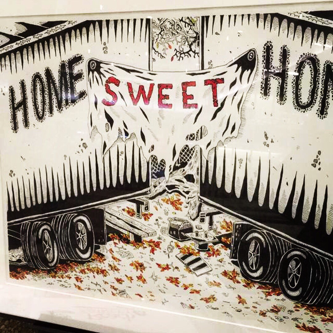 Some beautiful, stark #artwork from last night's #CEOSleepout. Thanks to everyone who supported our CEO in her efforts to end homelessness.