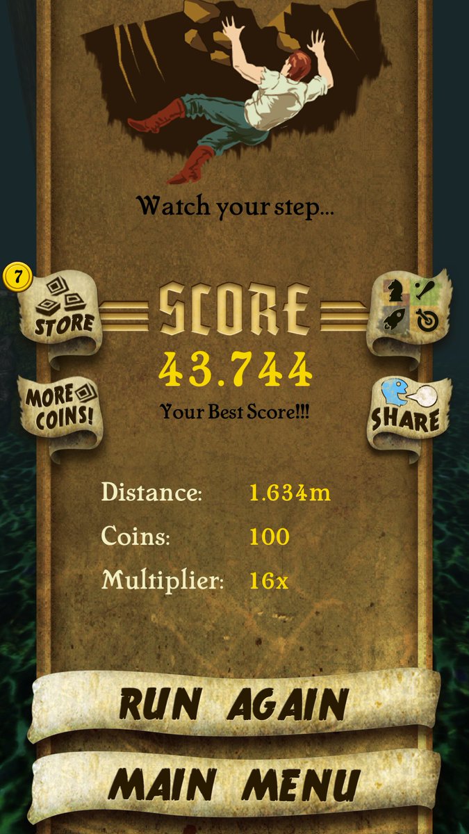 I got 43.744 points while escaping from demon monkeys. Beat that! bit.ly/TempleRunGame #TempleRuni