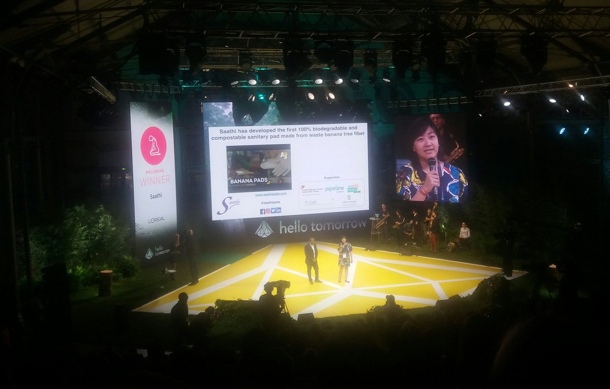 AndrinaBeu's tweet photo. Moving, personal winner pitch by @SaathiPads - winner of both impact award &amp; wellbeing award at #HTSummit Congrats! #socinn #socent https://t.co/3gziT47gV6