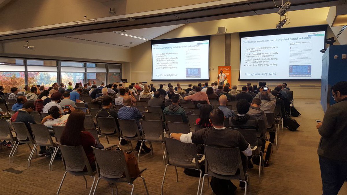 BizTalk360's tweet photo. Next up @saravanamv talking on #ServiceBus360, and the revamped portal with #CompositeApplications concept #integrate2017usa #msbts https://t.co/yKWzy1hx7q