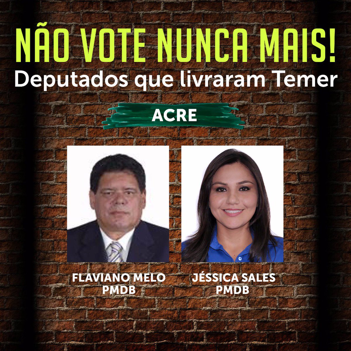 PTnaCamara's tweet photo. Veja os deputados do Acre q livraram Temer
Lembrete: bancada toda do @PTnaCamara votou pela investigação #PraSalvarOBrasilForaTemer #LulaDay https://t.co/MB2c4qPLin