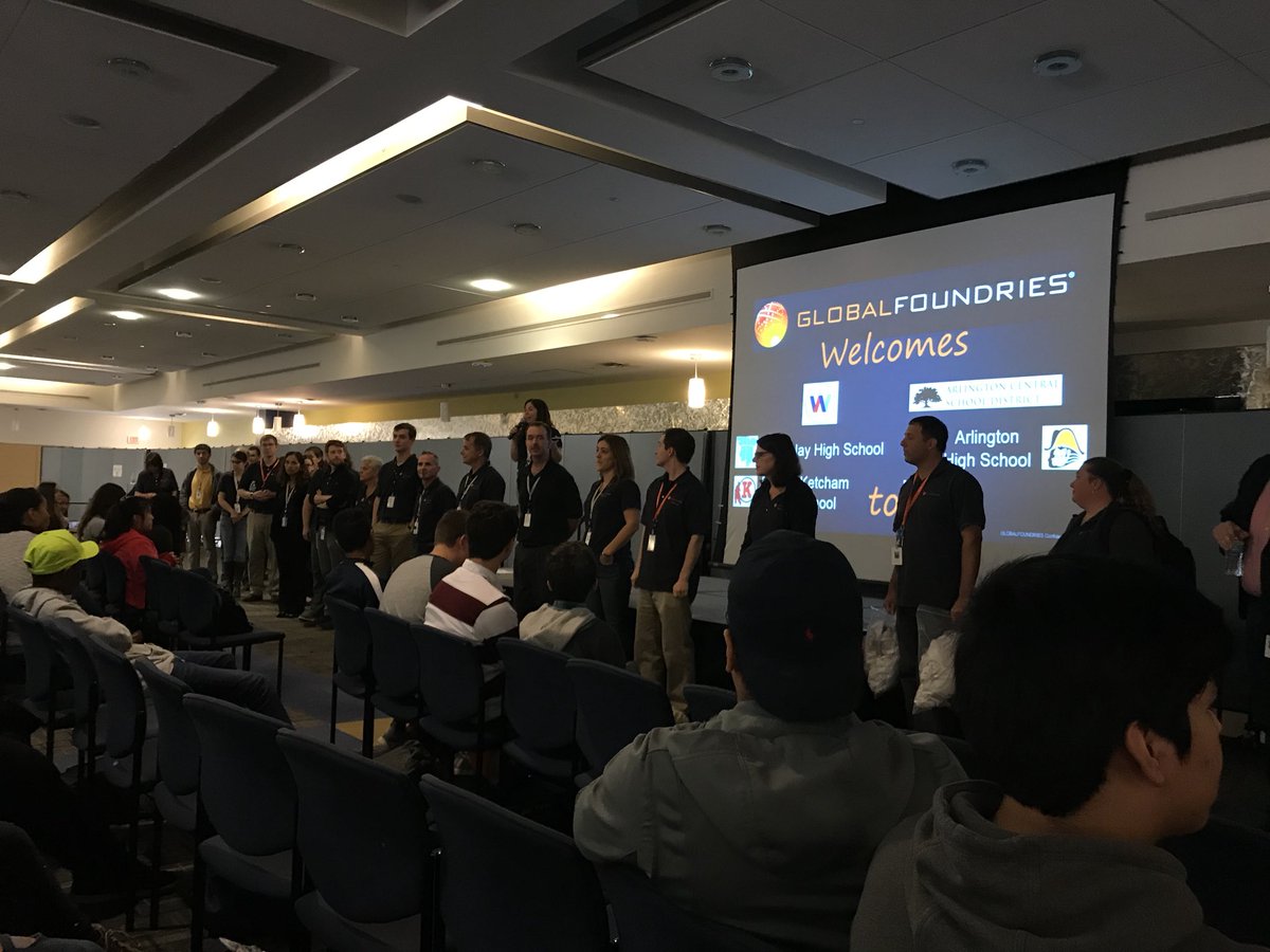 kimsweck's tweet photo. @ #GlobalFoundries Manufacturing Day with some great students, teachers and engineers. Cool stuff! #STEMHD #ahsengineering https://t.co/Q4ofEOFsw3