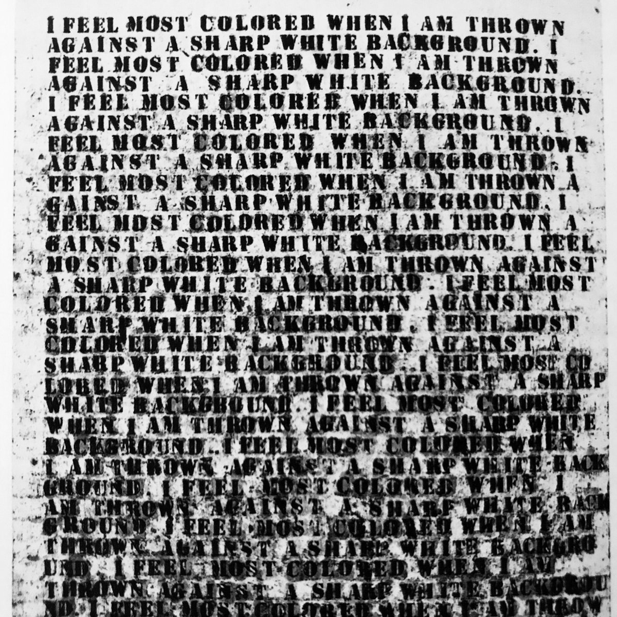 From “Yourself in the World” by Glenn Ligon