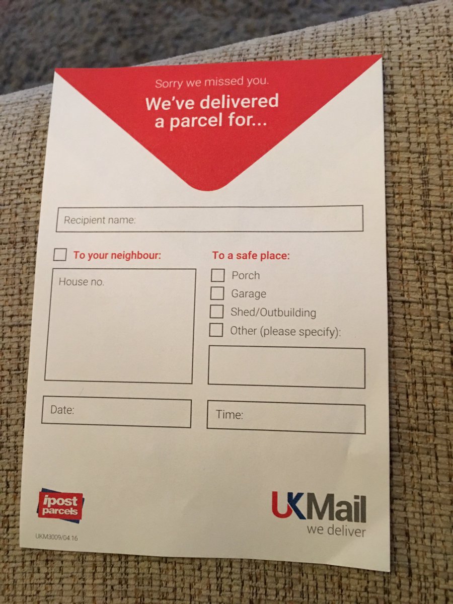 Amy_Furness's tweet photo. #ukmail any particular reason why you’ve done this two days in a row now and left no details? It would help if someone answered the phone. https://t.co/RkVFoH7hzH