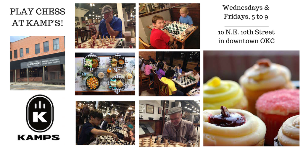 RLynneRutledge's tweet photo. Play chess tonight in downtown OKC! @Kamps1910 @AutoAlleyOKC @DowntownOKC @OSCOChess https://t.co/C920FPO7MS
