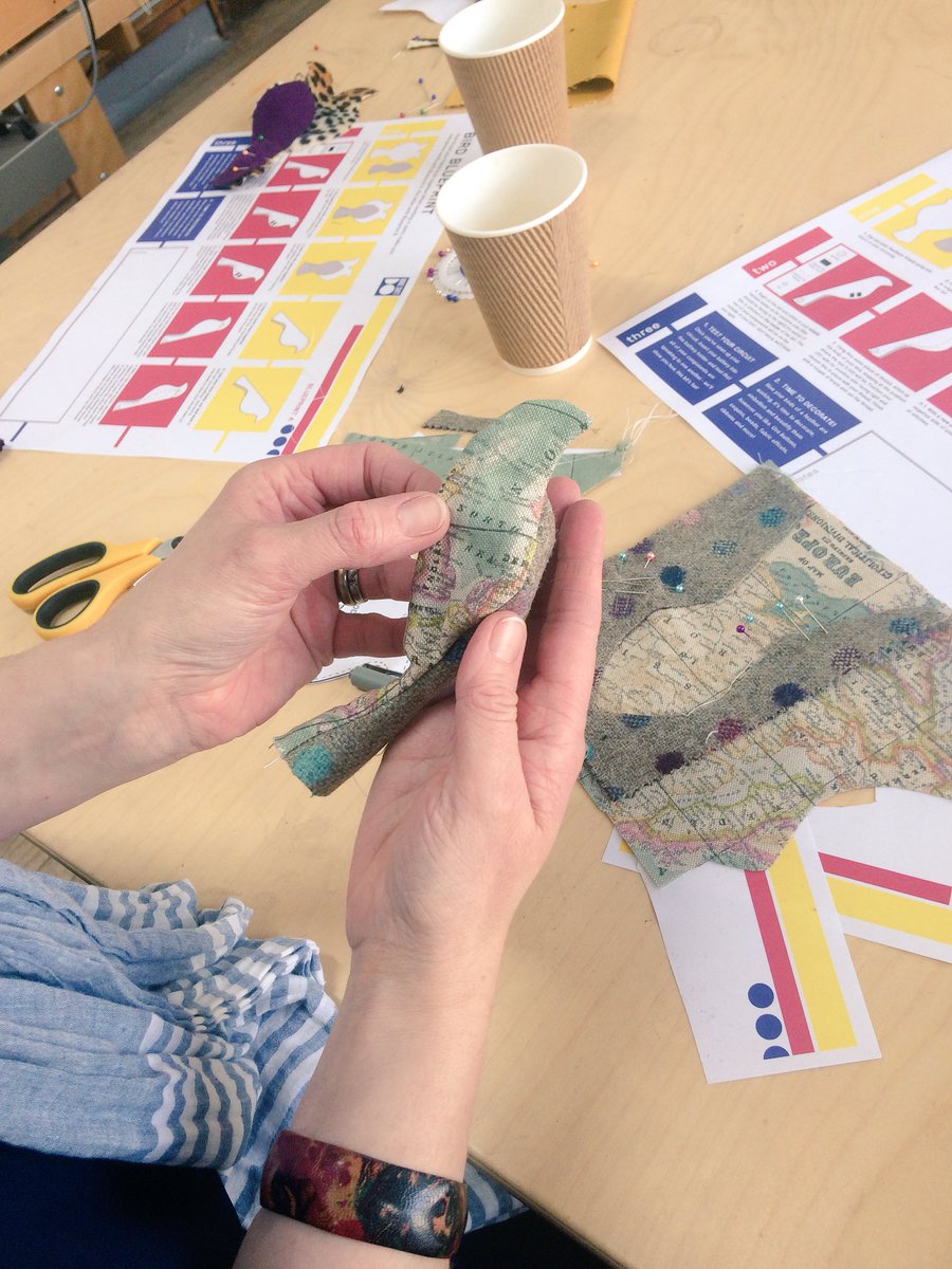 SaraNevay's tweet image. #Crafting for #wellbeing - friend birds in progress @MakeShiftDND #ccmakeshiftdo @DJCAD @CraftsCouncilUK