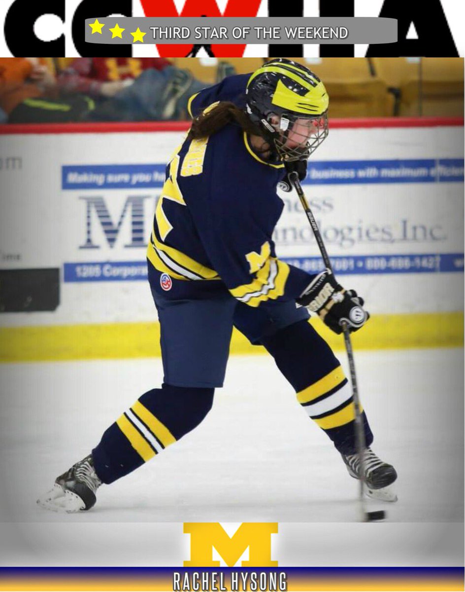 CCWHA_Hockey's tweet photo. As we head into the new weekend, here are our #CCWHA three stars of last weekend:
⭐️⭐️⭐️Hysong: 1g/3a
⭐️⭐️Anderson: 2g/3a
⭐️Wolsmann: 4g/1a https://t.co/ydmENUmwOu