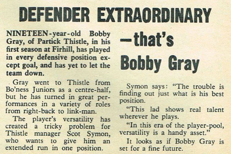 ScotsFootyCards's tweet photo. Defender extraordinary - that's #BobbyGray #PartickThistle #Goal 1969-04-19 https://t.co/CV8urW26Db