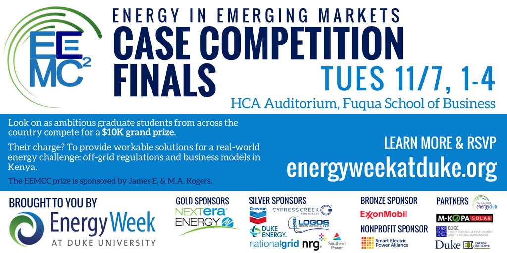 FuquaEnergyClub's tweet photo. Energy in Emerging Markets Case Competition (11/7, 1-4): Watch teams from top schools face off! https://t.co/sNmTVdMeoO  #energyweekatduke https://t.co/43OOaLEPq7