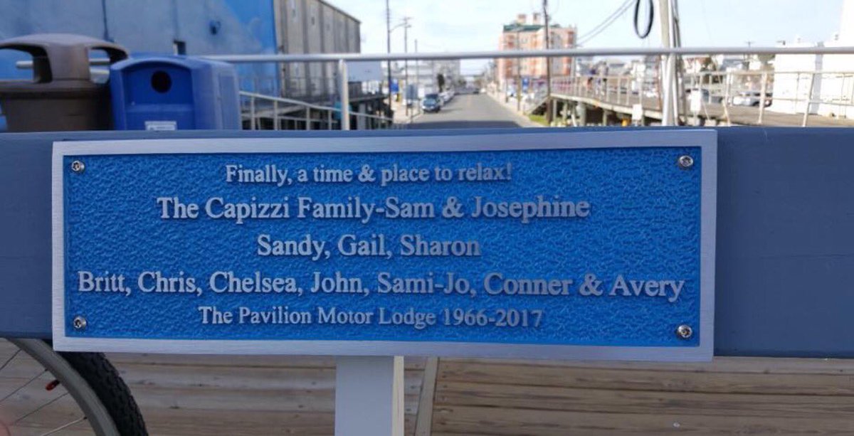PavilionOC's tweet photo. Beautiful donated bench to the OCNJ Boardwalk . The previous owners of the Pavilion Motor Lodge. FINALLY A TIME &amp; PLACE TO RELAX ! https://t.co/zUXUc45VSS