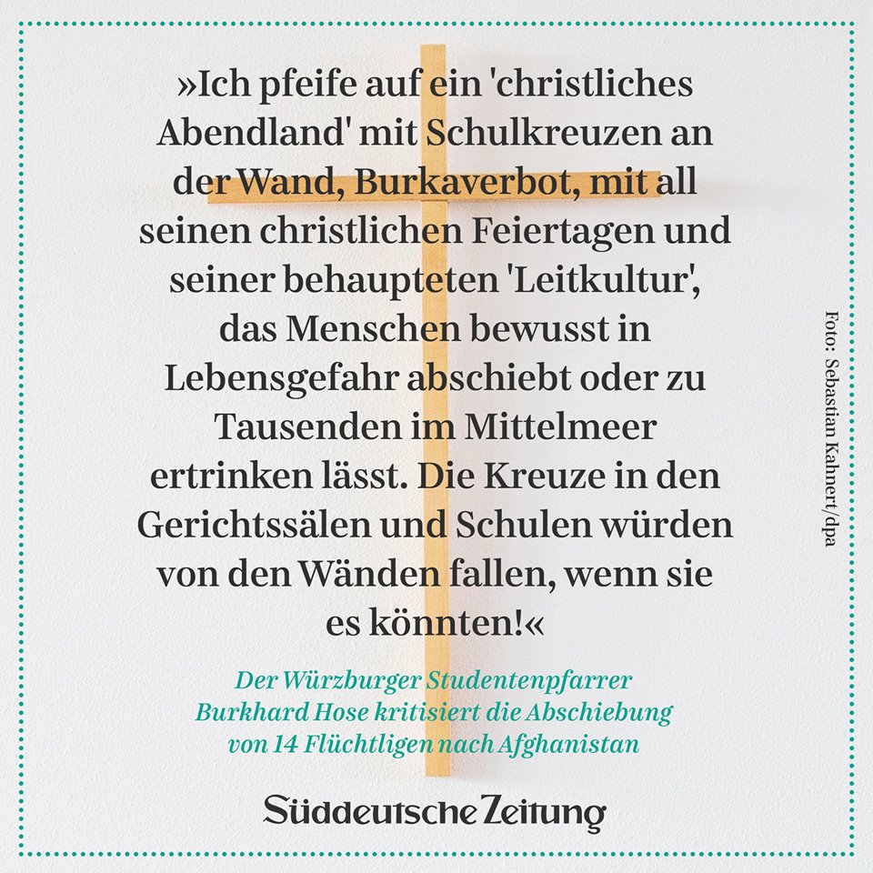 vschach's tweet photo. Mein Dank geht heute an einen Pfarrer:
"Die Kreuze in den Gerichtssälen und Schulen würden von den Wänden fallen, wenn sie es könnten." https://t.co/fBUG4JzXxQ