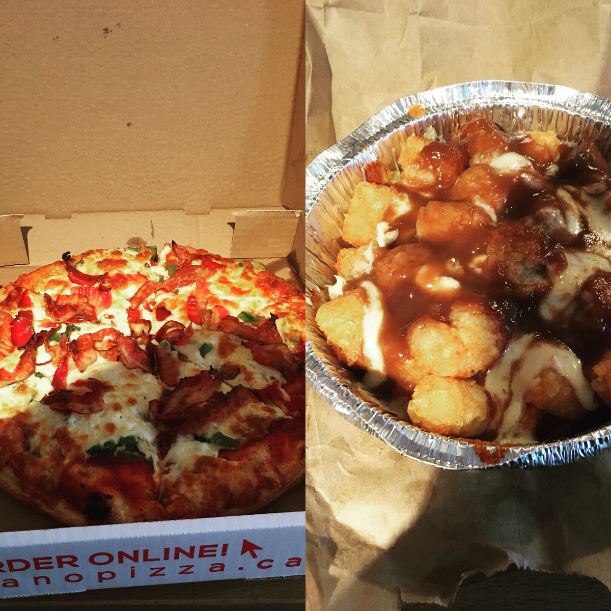 harlycindy's tweet photo. #milanopizza #pizza #pompompoutine #gravy #cheesecurds #orleans #ottawa #foodporn #sogood #yummy https://t.co/SlKboWsccx