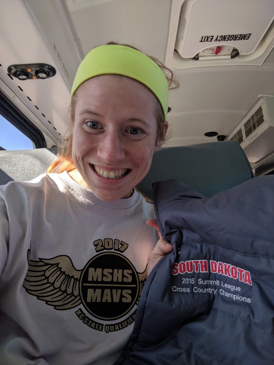 amberrunner93's tweet photo. Kansas State Meet and Summit League Conference Meet all in one weekend. Gotta rep both my teams on the way to State #GoYotes #GoMavs https://t.co/lsmGBIYgvR
