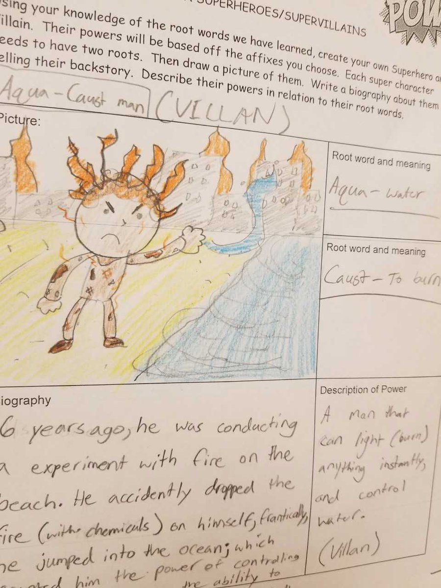 bergawil2's tweet photo. Students created superheroes out of greek/latin roots @SpMSWCPS @avidwcpsmd #wcpsmd https://t.co/hFphWRoQsJ