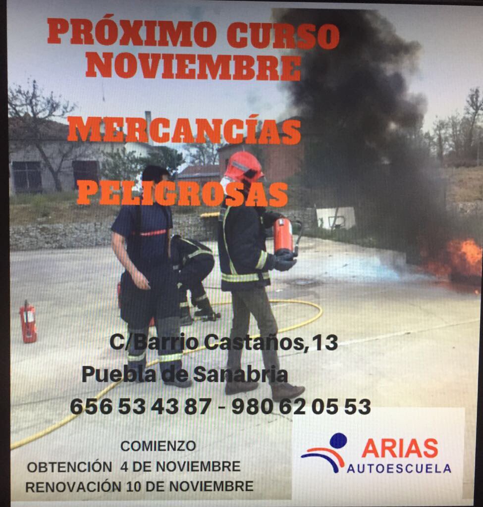 AutoAriasZamora's tweet photo. Próximo curso de Transporte de Mercancías Peligrosas en noviembre   #AutoAriasFormacion #Sanabria https://t.co/SBydT7NKaD