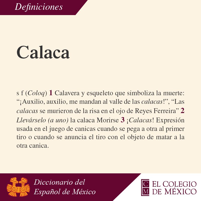 elcolmex's tweet photo. #Definición

Calaca

Conoce más en el Diccionario del español de México #DEMColmex:
https://t.co/vqbXawO7cb https://t.co/8YYqbDn2GK