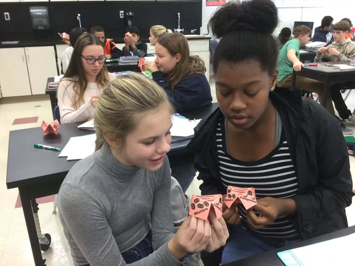 TabbMSfamily's tweet photo. Ss in Mrs. Jacobsโ room use fortune tellers to review for an upcoming assessment #TMSengaged #TMSscience https://t.co/n0LEnsazP1